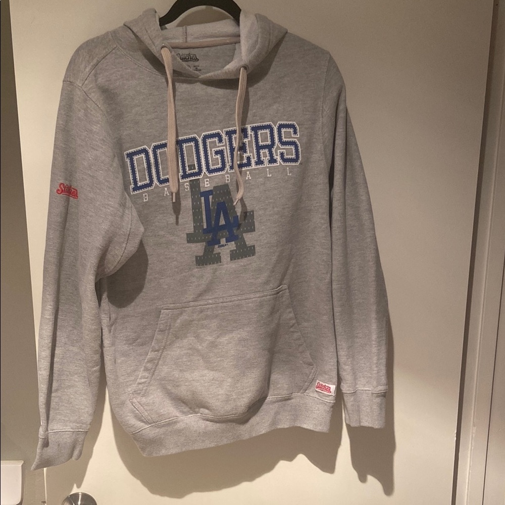 Gray Dodgers Baseball Hoodie
